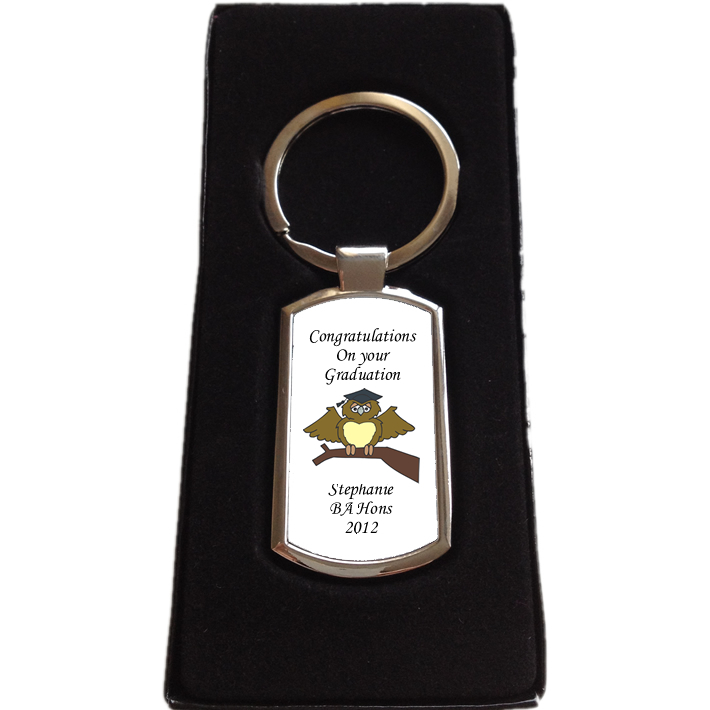 Personalised sales graduation keyring